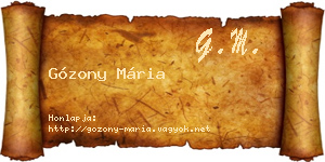 Gózony Mária névjegykártya